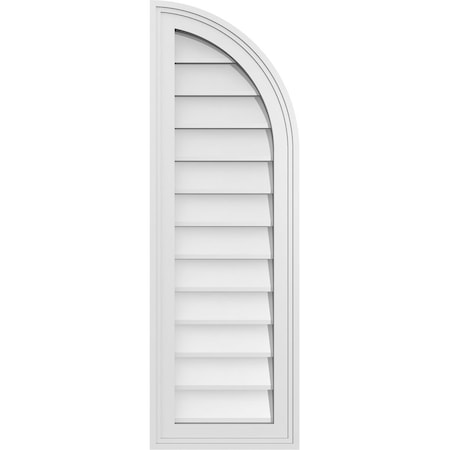 Ekena Millwork Quarter Round Top Right Surface Mount PVC Gable Vent w/ 2"W x 1-1/2"P Brickmould Frame, 12"W x 36"H GVPQR12X3602SN